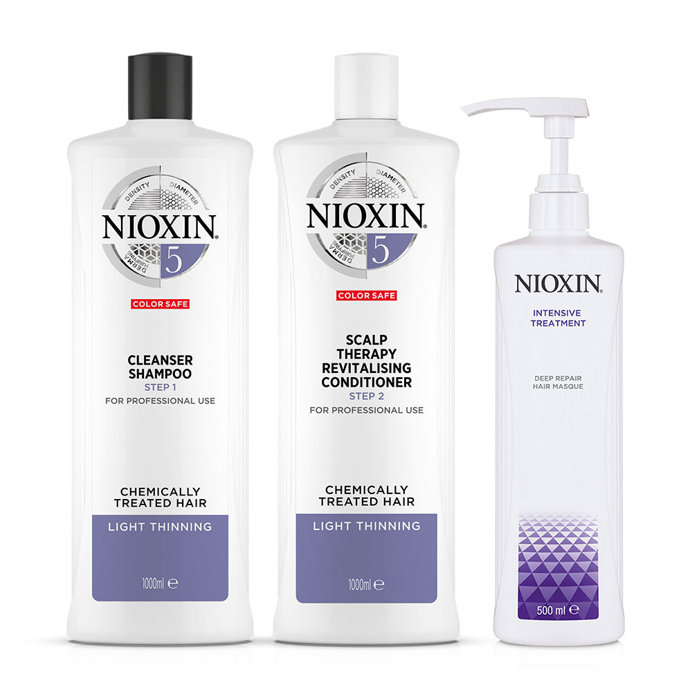 Wella Nioxin Set System 5 Shampoo 1000 ml + Conditioner 1000 ml + Maske 500 ml