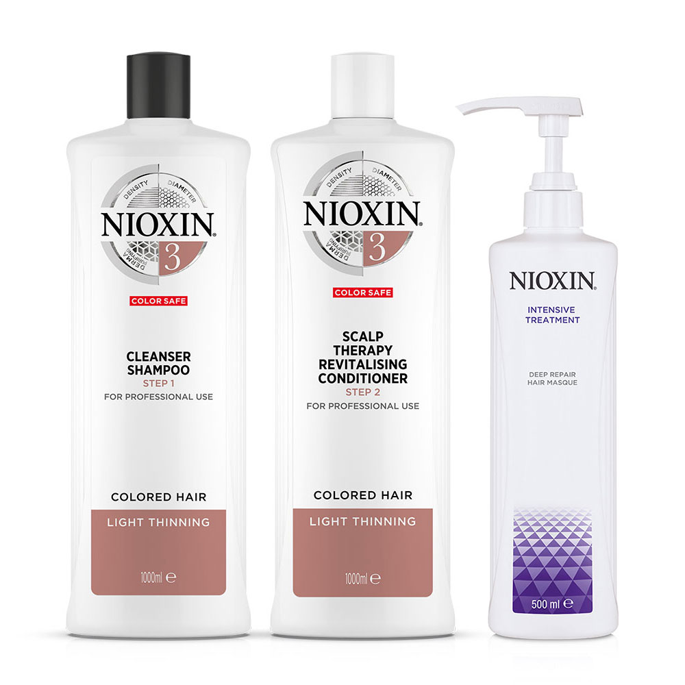 Wella Nioxin Set System 3 Shampoo 1000 ml + Conditioner 1000 ml + Maske 500 ml