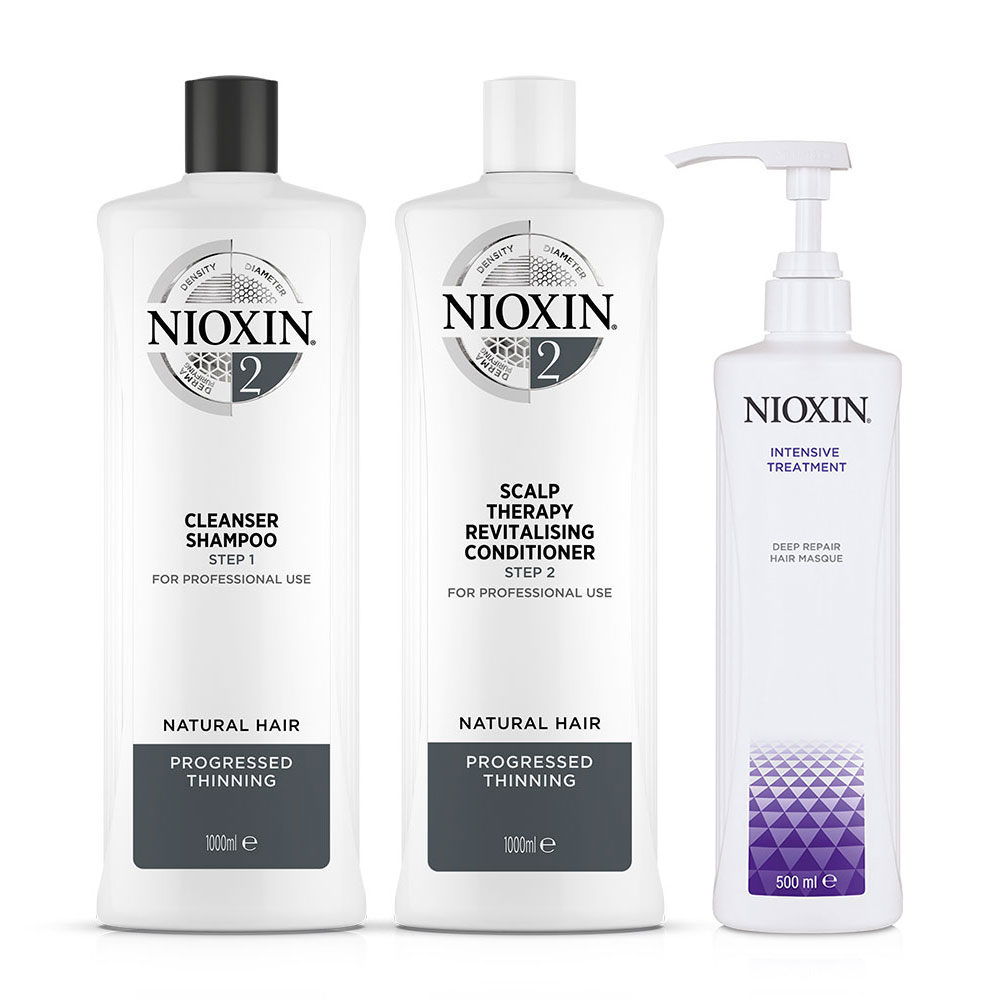 Wella Nioxin Set System 2 Shampoo 1000 ml + Conditioner 1000 ml + Maske 500 ml