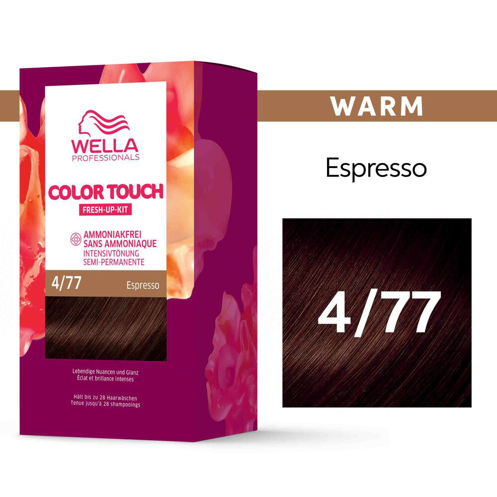 Wella Color Touch  FRESH UP KIT  Deep Browns  4/77 mittelbraun braun-intensiv 130 ml