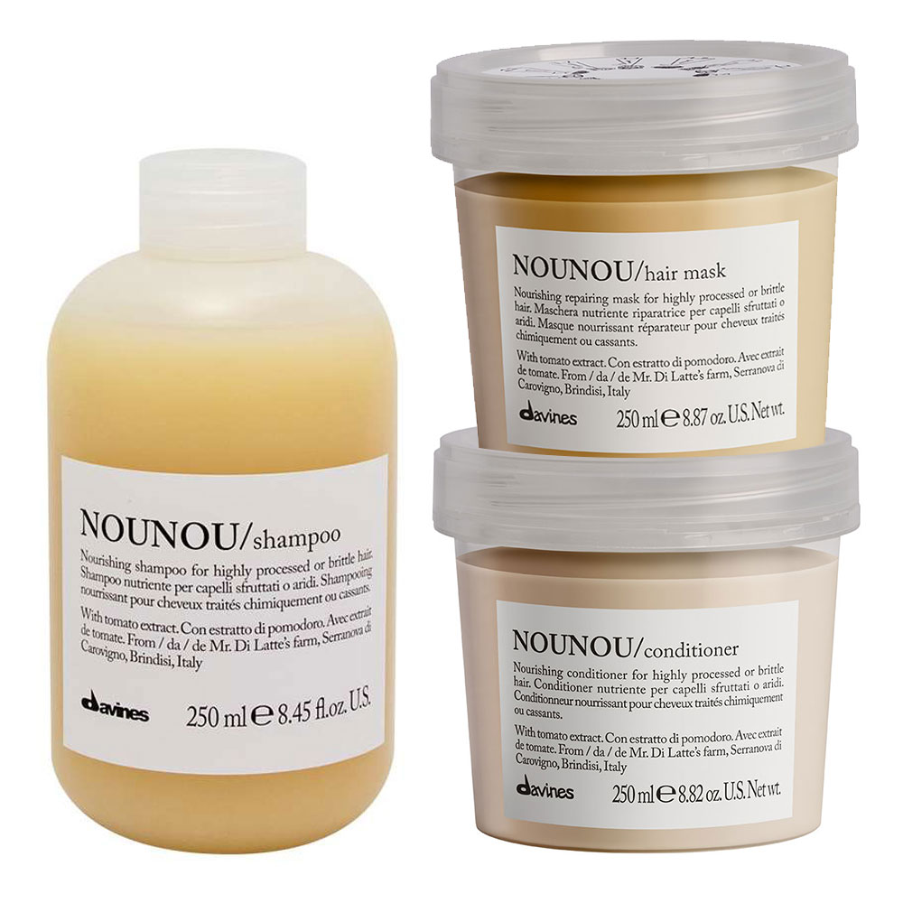 Davines NOUNOU Set - Shampoo 250ml + Conditioner 250ml + Hair Mask 250ml